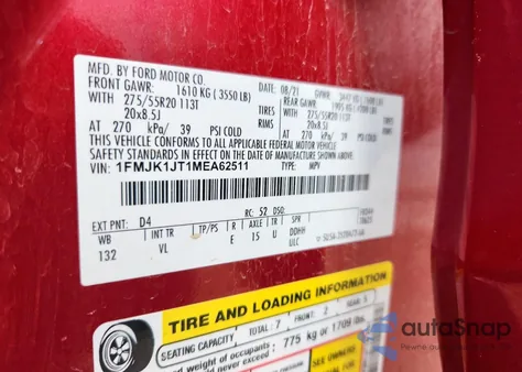 2021 Ford Expedition Max Xlt from USA, damaged, VIN 1FMJK1JT1MEA62511